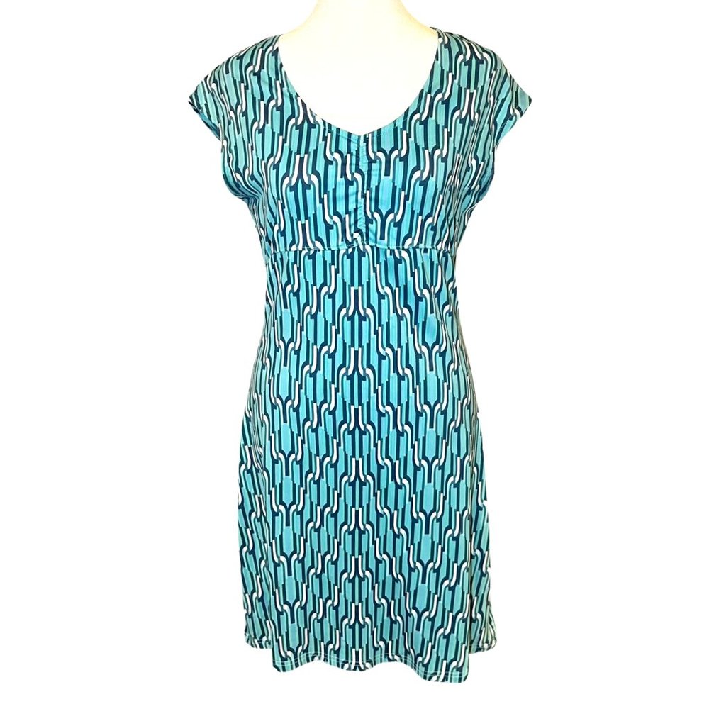 Title Nine Turquoise Diamelete V-Neck Athletic Dress Size Small